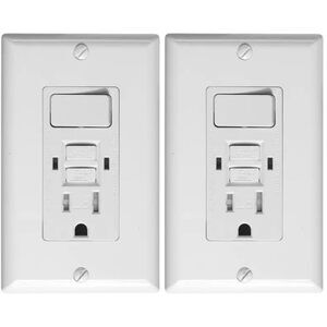 GFCI Outlet Switch Combo 15A 125V Tamper Resistant White 2 Pack Wall